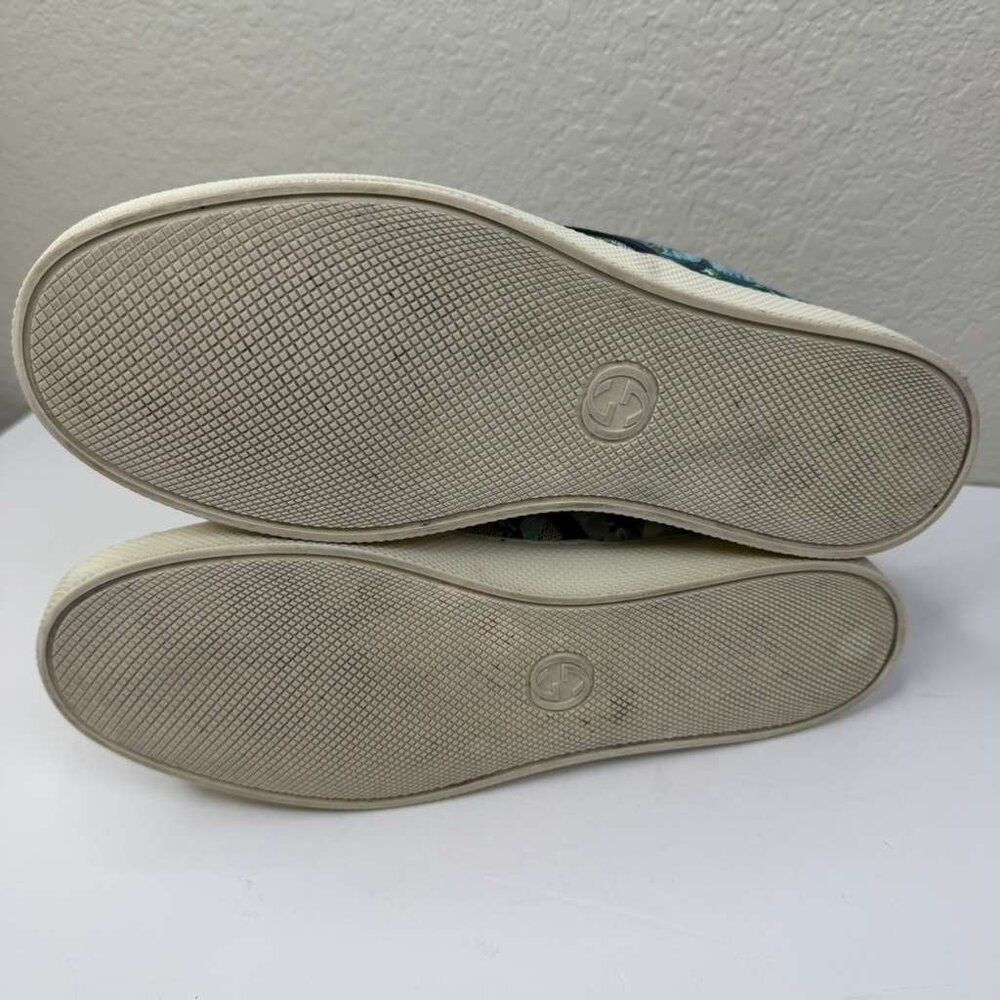 Mens Gucci Sneakers/GG Blooms/Broola/Slip-on/PVC Canvas Blue Floral Pattern - Picture 8 of 10